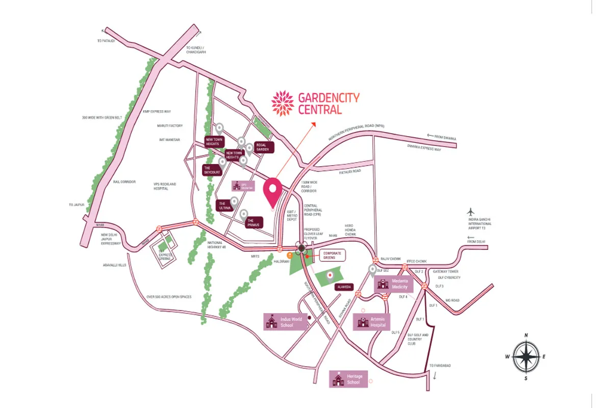 DLF Gardencity Central Location Map